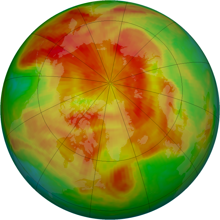Arctic ozone map for 10 April 2001
